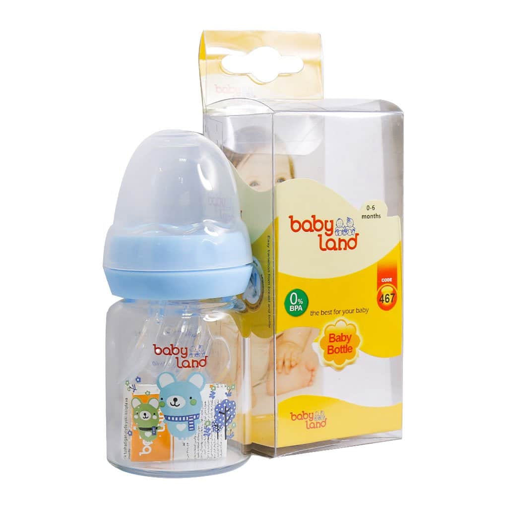 Baby-Land-Bottle-Of-Milk-Code-467- بی بی لند شیرخوری پیرکس ارتودنسی 60 میل کد 467 - Image 1